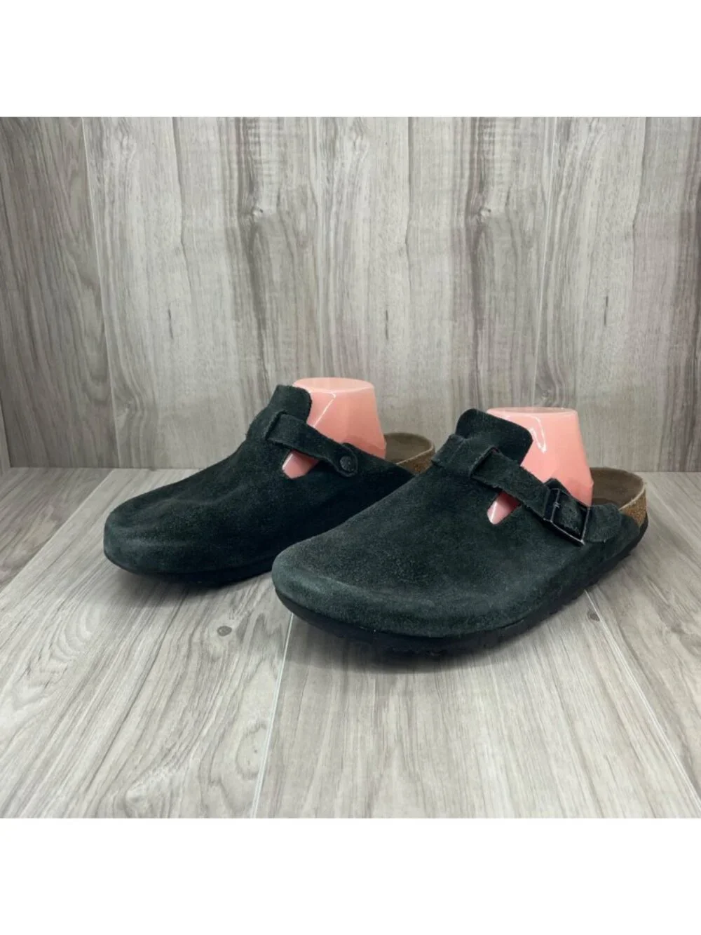 Birkenstock Boston Mule Clogs Mens EU 45 Black Suede Slip On Shoes